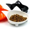 Pet cat bowl Non slip cute cat shaped colorful High Quality cat bowl cat food bowl - green