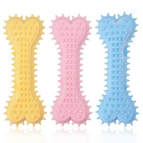 2pcs New dog grinding teeth biting toys Creamy scented with prickly flat bones Large and small dog teeth grinding toys; dog's gifts - 2pcs - yellow