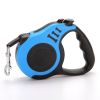 Dog Leash Retractable for Small Medium Dog up to 33lbs Nylon Tape/Ribbon Anti-Slip Handle One-Handed Brake Pause Lock - blue