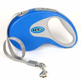 Retractable Pet Leash Automatic with Nylon Ribbon Cord Soft Hand Grip Extendable Traction Rope Break & Lock System - blue 3M