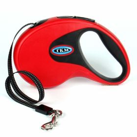 Retractable Pet Leash Automatic with Nylon Ribbon Cord Soft Hand Grip Extendable Traction Rope Break & Lock System - red 5M