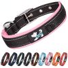 Pet dog collar; diving cloth reflective nylon collar; medium and large dog collar - Color ribbon: pink - M 2.5*(38-48)CM