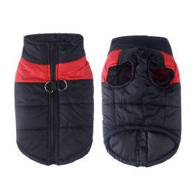 Windproof Dog Winter Coat Waterproof Dog Jacket Warm Dog Vest Cold Weather Pet Apparel  for Small Medium Large Dogs  - L - Red