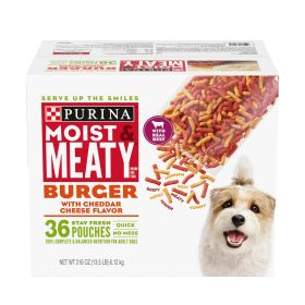 Purina Moist and Meaty Burger Cheddar Cheese Flavor Wet Dog Food 216 oz Pouch - Moist & Meaty