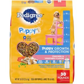 Pedigree Puppy Growth & Protection Chicken & Vegetable Flavor Dry Dog Food, 30 lb - Pedigree