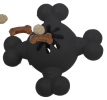 Pet Life 'Quadra-Bone' TPR Treat Dispensing Durable Dog Toy - Black