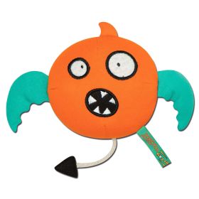 Touchdog Cartoon Flying Critter Monster Plush Dog Toy - Orange