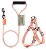 Touchdog 'Macaron' 2-in-1 Durable Nylon Dog Harness and Leash - Pink - Medium