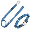 Pet Life 'Advent' Outdoor Series 3M Reflective 2-in-1 Durable Martingale Training Dog Leash and Collar - Blue - Medium