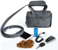 Pet Life 'Posh Walk' Purse Dog Leash, Accessory Holder and Waste Bag Dispenser - Grey