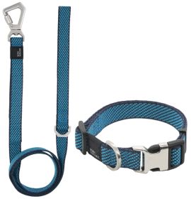 Pet Life 'Escapade' Outdoor Series 2-in-1 Convertible Dog Leash and Collar - Blue - Small