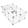 Pet Playpen, Portable Large Plastic Yard Fence Small Animals, Puppy Kennel Crate Fence Tent RT - White