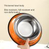 Stainless steel dog bowl; color anti-skid dog bowl; cat bowl - 26cm - Red cartoon