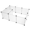 Pet Playpen, Portable Large Plastic Yard Fence Small Animals, Puppy Kennel Crate Fence Tent RT - White