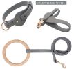 Pet Life 'Ever-Craft' Boutique Series Adjustable Designer Leather Dog Collar - Grey - Small