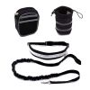 Comfortable Handle Strong Dog Leash Set Highly Reflective Threads for Medium and Large Dogs - black