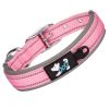 Pet dog collar; diving cloth reflective nylon collar; medium and large dog collar - Black ribbon: green - S 2.0*(28-38)CM