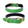 Genuine Leather Dog Collar; Wide Dog Collar; Soft Padded Breathable Adjustable Tactical Waterproof Pet Collar - green - M 42*2.0cm