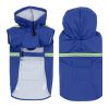 Pet raincoat (5XL) for large and small dog; PU waterproof big dog raincoat; outdoor reflective dog raincoat - Blue - 5XL