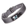 Pet dog collar; diving cloth reflective nylon collar; medium and large dog collar - Color ribbon: grey - XL 2.5*(58-68)CM