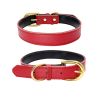 Genuine Leather Dog Collar; Wide Dog Collar; Soft Padded Breathable Adjustable Tactical Waterproof Pet Collar - black - M 42*2.0cm