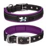 Pet dog collar; diving cloth reflective nylon collar; medium and large dog collar - Black ribbon: purple - XL 2.5*(58-68)CM