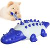 Rubber Kong Dog Toy Small Dog Accessories Interactive Puppy Dog Toothbrush Teeth Cleaning Brushing Stick French Bulldog Toys - Crocodile Dark Blue