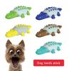 Rubber Kong Dog Toy Small Dog Accessories Interactive Puppy Dog Toothbrush Teeth Cleaning Brushing Stick French Bulldog Toys - Crocodile Coffee