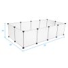 Pet Playpen, Portable Large Plastic Yard Fence Small Animals, Puppy Kennel Crate Fence Tent RT - White