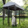 Dog Kennel with Roof Cover Heavy Duty Dog Crate for Medium and Large-sized Dogs, Black (Sandblasted) - black