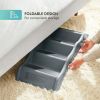 Flexi-Step, Foldable Dog Pet Steps with 4-Step Design and Non-Slip Treads - Gray