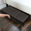 Foldable Wooden Dog Pet Ramp for Bed, Couch, or Vehicle (Black/Gray) - Black/Gray