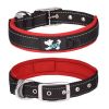 Pet dog collar; diving cloth reflective nylon collar; medium and large dog collar - Black ribbon: red - XL 2.5*(58-68)CM