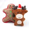 Christmas pet chew toy Pet plush voice toy Christmas molar bite-resistant cute cartoon dog toy - Little snowman