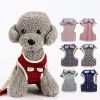 Dog Breathable Mesh Harness with Leash Pet Walking Harness with Cute Bows Adjustable Training Vest - Stripes Red - S