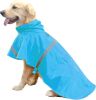 Dog Raincoats (2XL) for Large Dogs with Reflective Strip Hoodie; Rain Poncho Jacket for Dogs - C3-Lake Blue - [XXL]