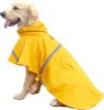 Dog Raincoats (Large) for Large Dogs with Reflective Strip Hoodie; Rain Poncho Jacket for Dogs - A1-Yellow - [L]