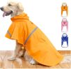 Dog Raincoats (XL) for Large Dogs with Reflective Strip Hoodie; Rain Poncho Jacket for Dogs - B2-Orange - [XL]