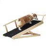 Tall Adjustable Pet Ramp, Folding Portable Wooden Dog Cat Ramp with Safety Side - Default