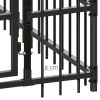 Outdoor Dog Kennel Steel 39.7 ft¬≤ - Black