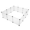 Pet Playpen, Portable Large Plastic Yard Fence Small Animals, Puppy Kennel Crate Fence Tent RT - White