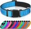 Reflective Dog Collar; Soft Neoprene Padded Breathable Nylon Pet Collar Adjustable for Medium Dogs - Sky Blue - Large (Pack of 1)