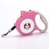 Retractable Dog Leash with Anti-Slip Handle for small medium dog; 16.4ft Dog Walking Leash for Small Medium Dogs up to 55lbs - Pink - 16.4ft