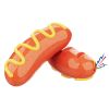 2023 New Sausage Dog Chew Toys TPR Indestructible Dog Toothbrush Toy Squeaky Fun Interactive Dog Toy for Small Medium Large Dogs - 2 pieces