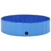 Foldable Dog Swimming Pool Blue 47.2"x11.8" PVC - Blue