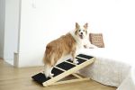 Tall Adjustable Pet Ramp, Folding Portable Wooden Dog Cat Non-Slip Paw Traction - Default