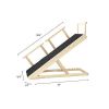 Tall Adjustable Pet Ramp, Folding Portable Wooden Dog Cat Ramp with Safety Side - Default