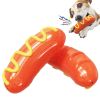 2023 New Sausage Dog Chew Toys TPR Indestructible Dog Toothbrush Toy Squeaky Fun Interactive Dog Toy for Small Medium Large Dogs - 2 pieces